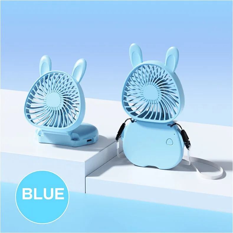 Wholesale Summer Fashion Cartoon Portable USB Rechargeable Folding Hanging  Neck Mini Electric Fan
