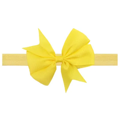 Children Kids Baby Fashion Girls Solid Color Ribbon Bowknot Headband