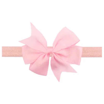 Children Kids Baby Fashion Girls Solid Color Ribbon Bowknot Headband