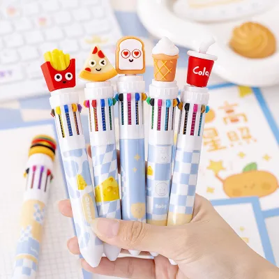 Creative Ten-Color Fast Food French Fries Hamburger Ballpoint Pen Student Stationery