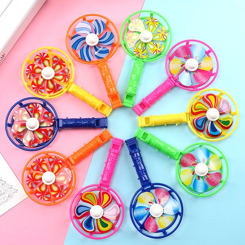 Children Kids Baby Fashion Multicolor Windmill Whistle Toy with Whistle Sound Plastic Toy for Toddlers