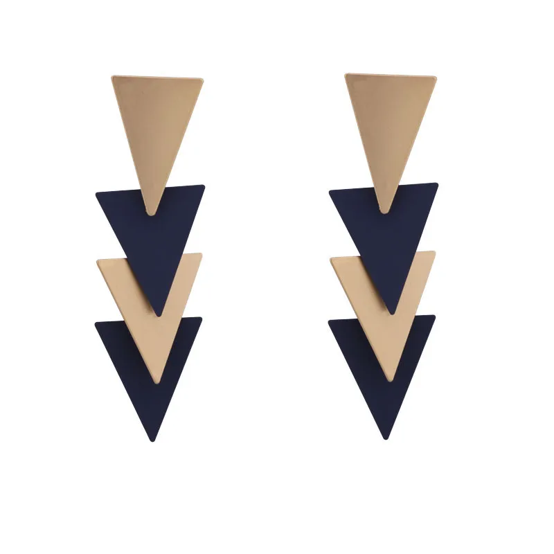 Women Vintage Geometry Metal Stud Earrings