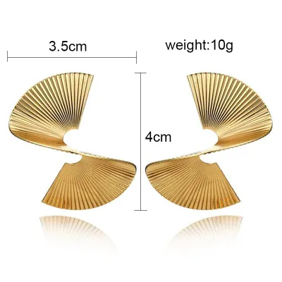 Women Elegant Simple Irregular Exaggerated Torsional S Metal Stud Earrings