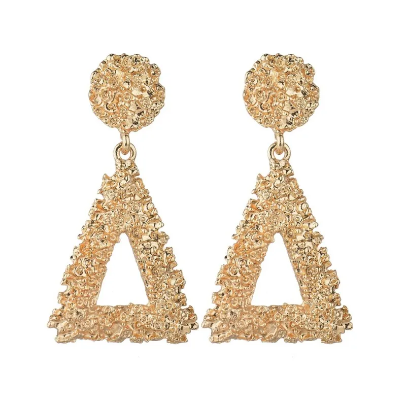 Women's Fashion Ball Hollow Triangle Dangle Geometric Alloy Earrings