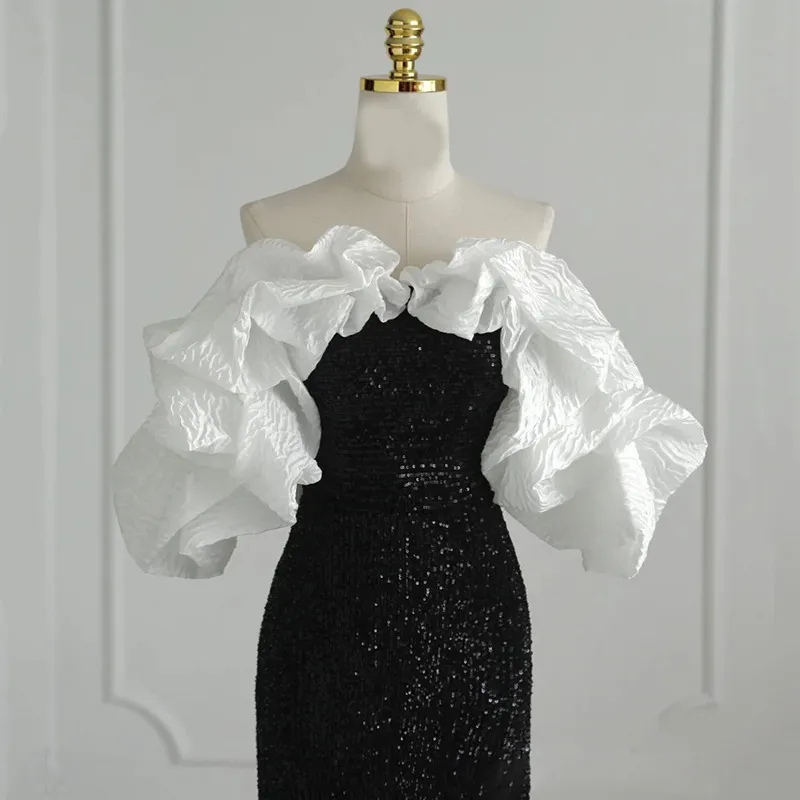 Women'S Fashion Temperament Design Boat Neck Mermaid Skirt Evening Dress