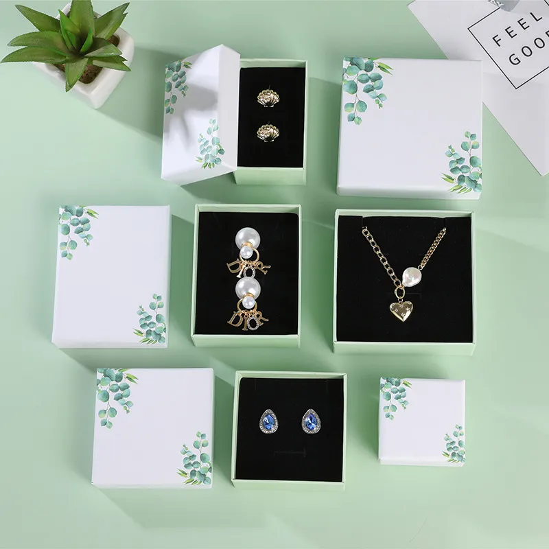 Jewelry Small Fresh Rings Earrings Necklace Paper Packaging Storage Box