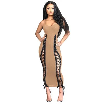 Women's Sexy Slit Bandage Strap Dress
