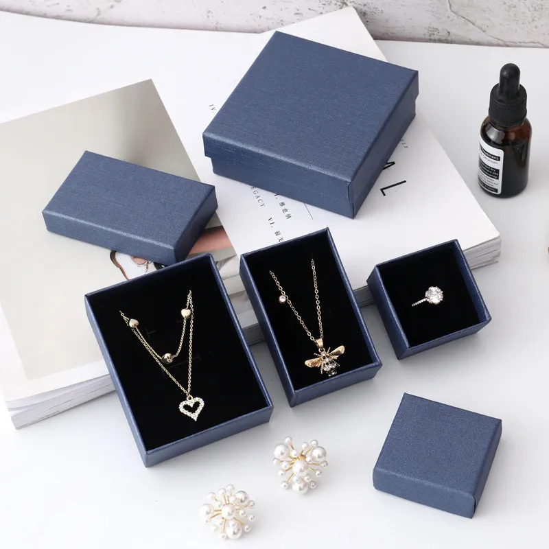 Simple Aqua Ring Brooch Gift Earrings Jewelry Packaging Storage Box