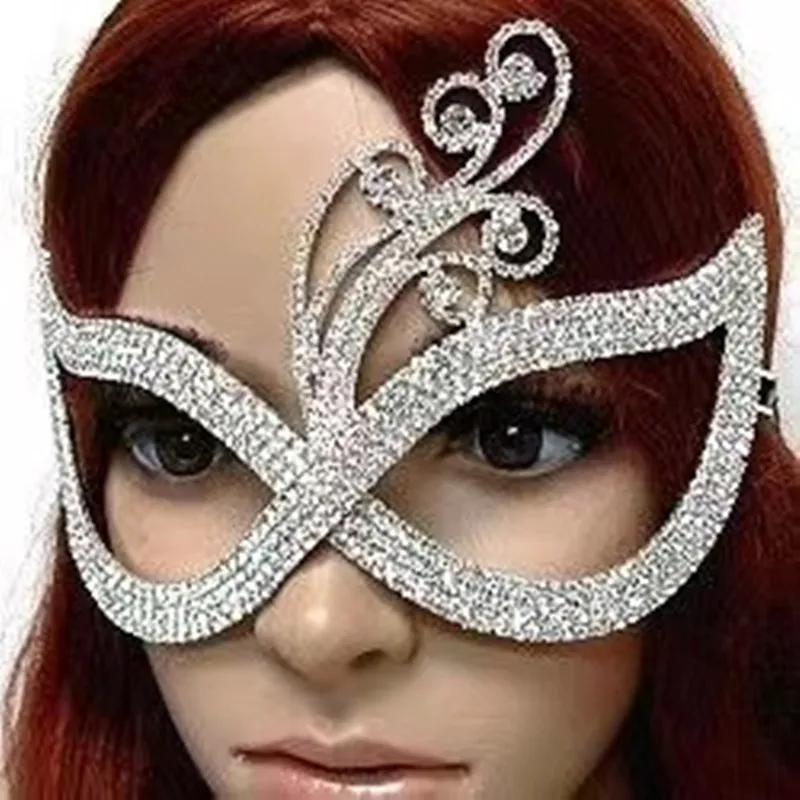 Wholesale Exaggerated Full Face Rhinestone Tassel Fashion Masquerade Mask