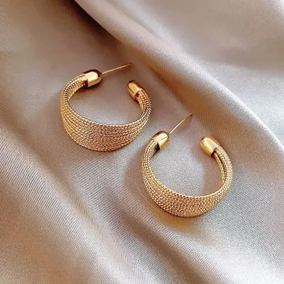Women Fashion Elegant Multilayer Beads Hoop Earrings