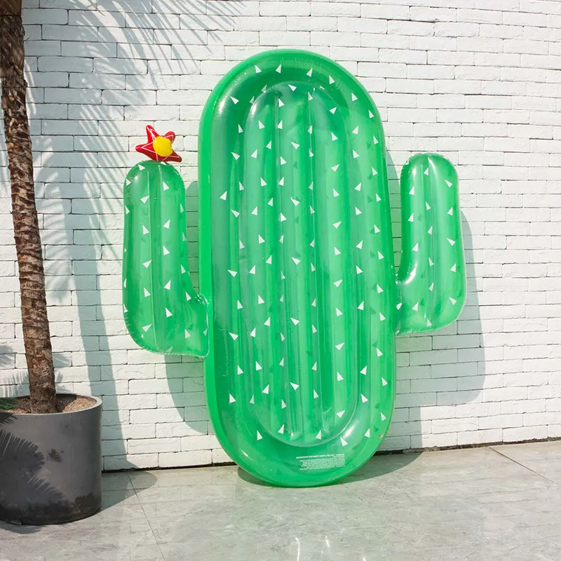 Summer Vacation Cactus Inflatable Floating Row Large Adult Water Floating Bed Swimming Ring
