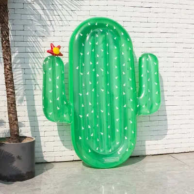 Summer Vacation Cactus Inflatable Floating Row Large Adult Water Floating Bed Swimming Ring