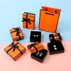 Orange Black Frame Bow