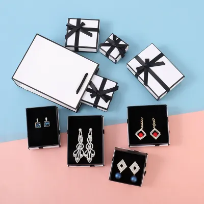 Simple Fashion Orange Bowknot Ring Earrings Bracelet Jewelry Packaging Box