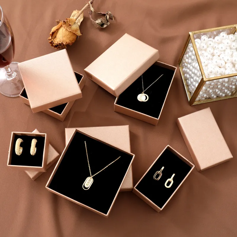 Simple Champagne Ring Earrings Bracelet Necklace Jewelry Packaging Box Paper Cardboard Gift Box