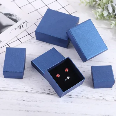 Blue Lenny Print Ring Necklace Earring Jewelry Packaging Box Paper Cardboard