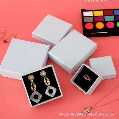 Small Fresh Paper Cardboard Jewelry Packaging Box for Earrings Necklace Bracelet