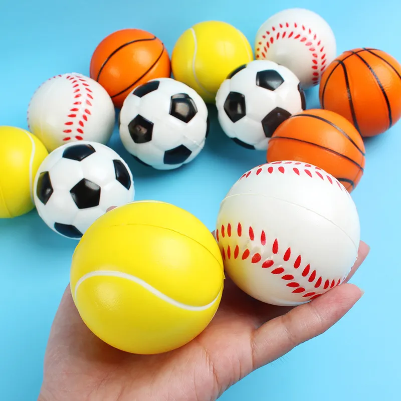 Kids Baby Decompression Bouncy Ball Foam Sponge Ball Basketball Football Toys for Stress Relief