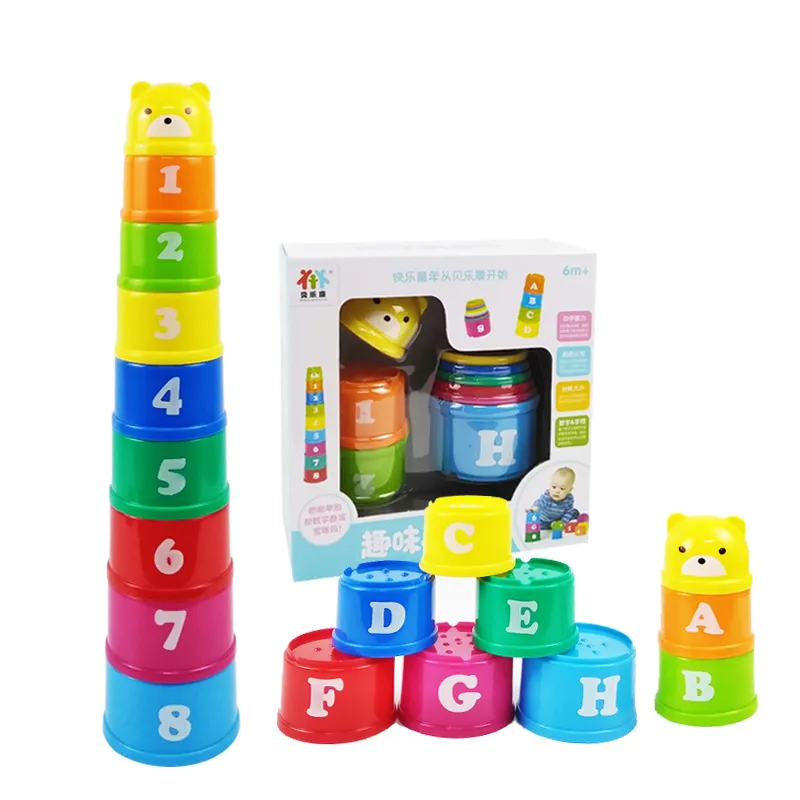 Children Multicolor Cup Color Recognition Educational Toy Plastic
