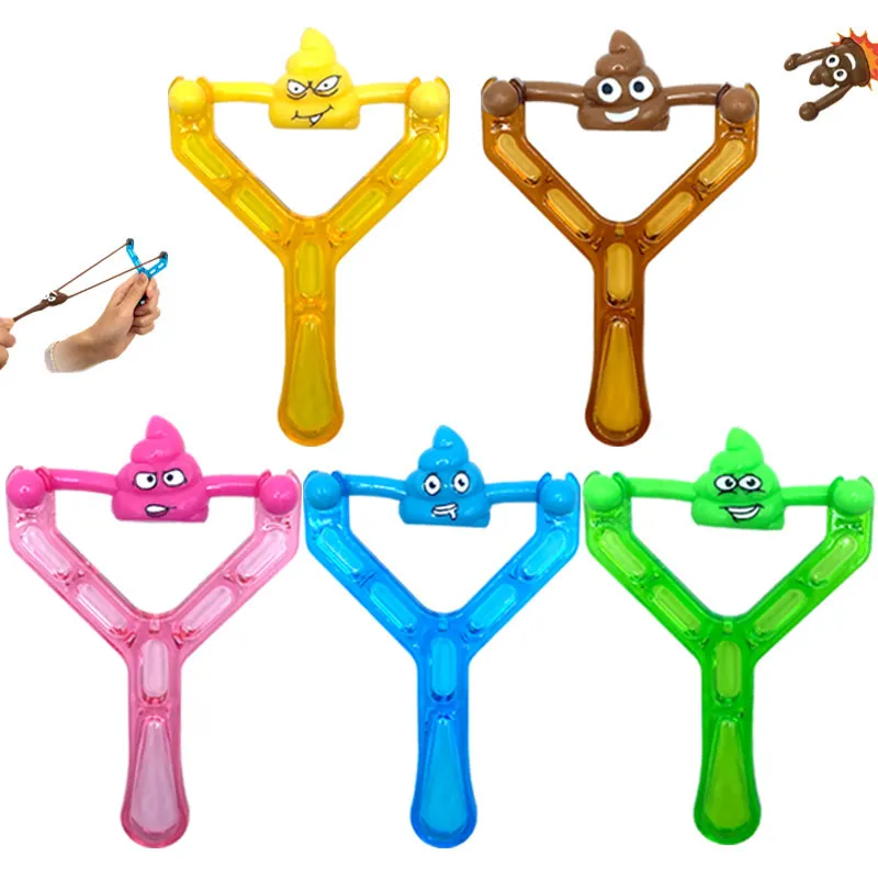Creative Trick Funny Catapult Poop Slingshot Stress Relief Toy for Kids