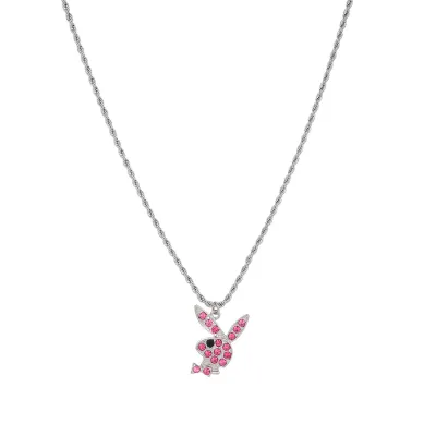 Women's Fashion Simple Rhinestone Rabbit Pendant Necklace Twist Chain Alloy Vintage