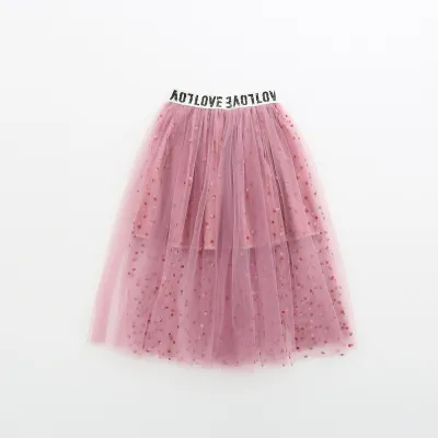 Children Kids Baby Girls Fashion Mesh Tutu Skirt with Polka Dot