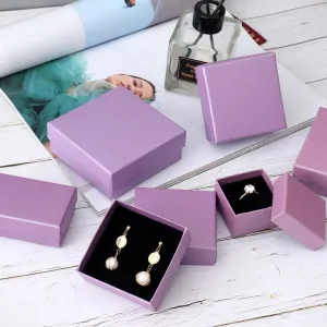 Creative Pearlescent Lenny Pink Purple Ring Bracelet Earrings Jewelry Packaging Box With Sponge