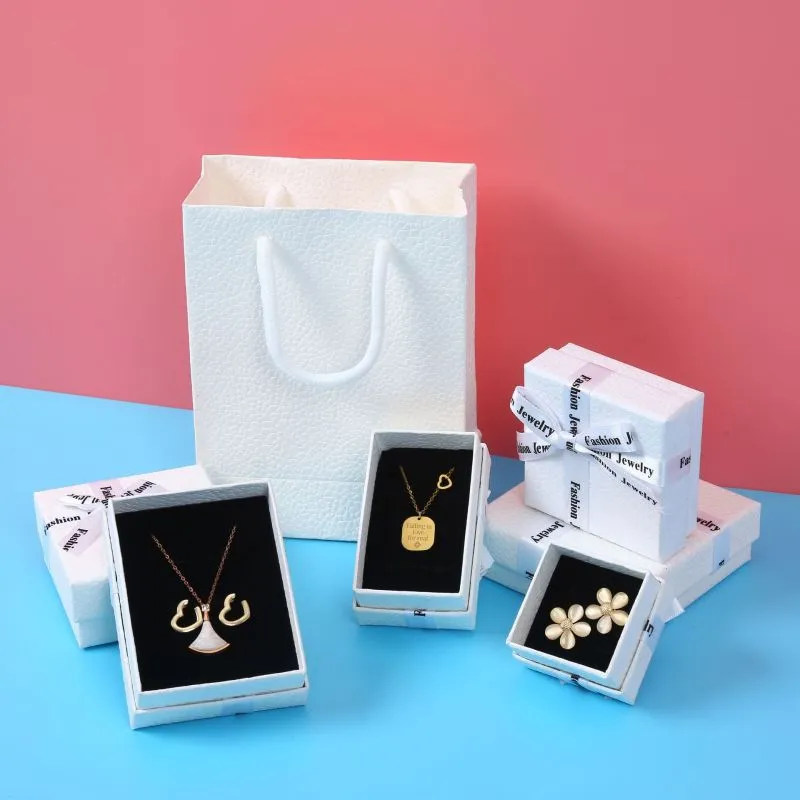 Creative White Bowknot Jewelry Packaging Box for Rings Earrings Bracelets