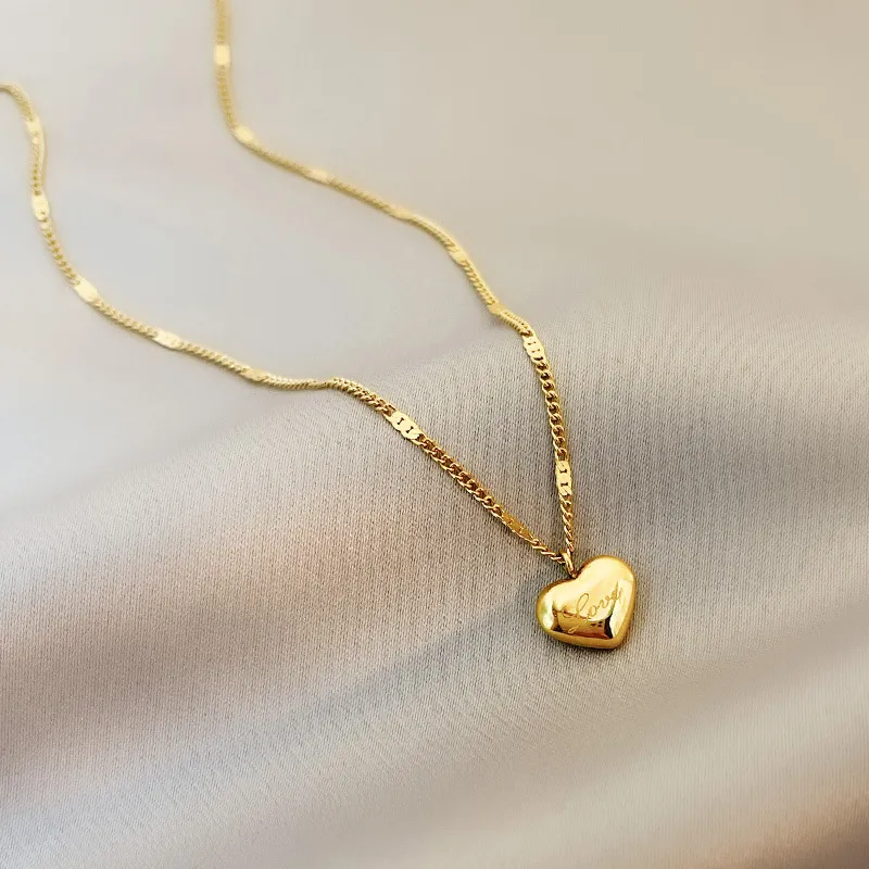 Women's Simple Heart-Shaped Titanium Steel Necklace