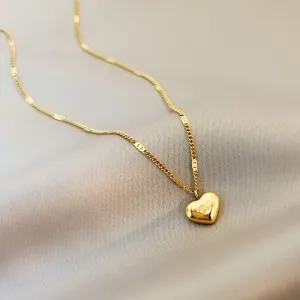 Women's Simple Heart-Shaped Titanium Steel Necklace