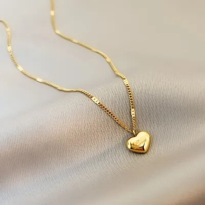 Women's Simple Heart-Shaped Titanium Steel Necklace