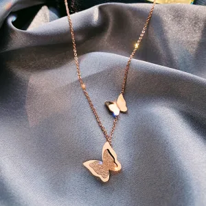 Women's Fashion Titanium Steel Butterfly Necklace