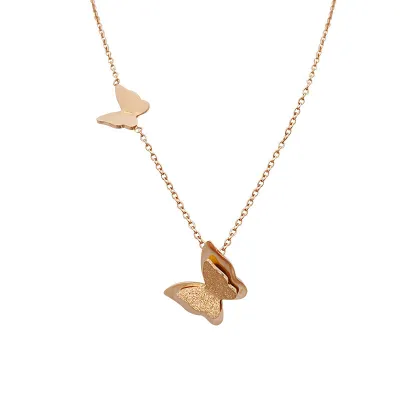 Women's Fashion Titanium Steel Butterfly Necklace