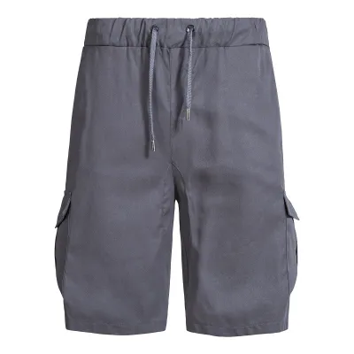 Men's Casual Multi-Pocket Drawstring Loose Sports Shorts Bermuda Cotton Blend