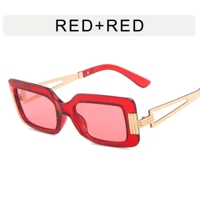 Men Women Fashion Retro Square Metal Hollow Sunglasses UV Protection