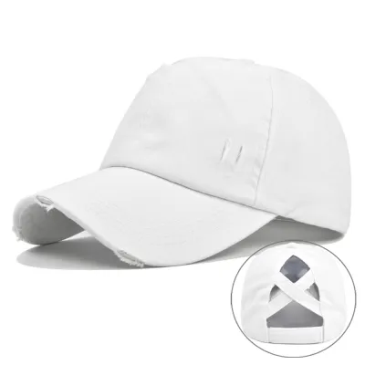 Men's Women's Fashion Casual Solid Color Washed Distressed Baseball Cap Adjustable
