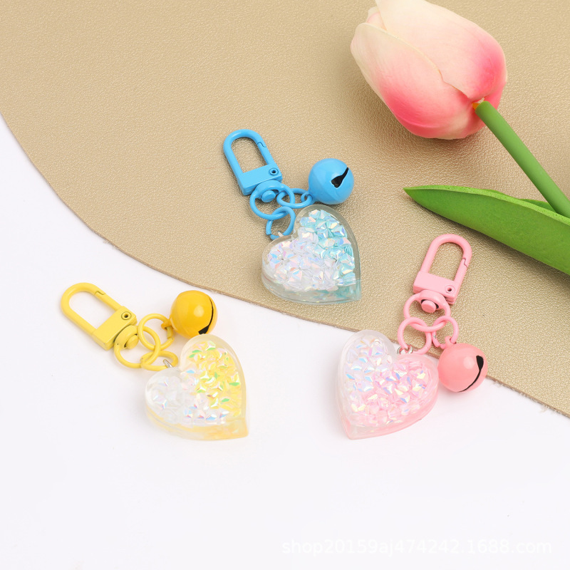 Wholesale Women Fahsion Glitters Heart Baking Paint Bell Key Wholesale Women Fahsion Glitters Heart Baking Paint Bell Key