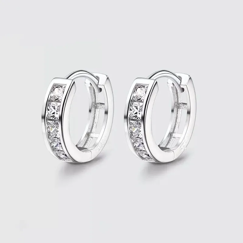 Women's Simple Silver Zircon Earrings