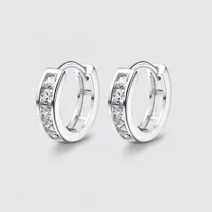Women's Simple Silver Zircon Earrings