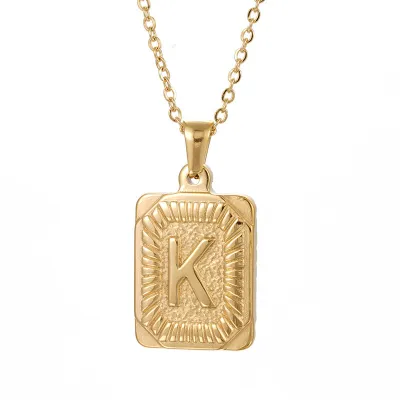 Men'S Fashion Stainless Steel Alphabet Pendant Necklace