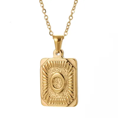 Men'S Fashion Stainless Steel Alphabet Pendant Necklace