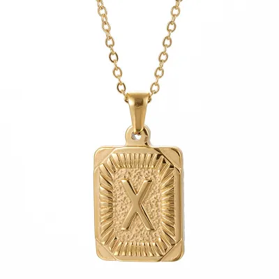 Men'S Fashion Stainless Steel Alphabet Pendant Necklace