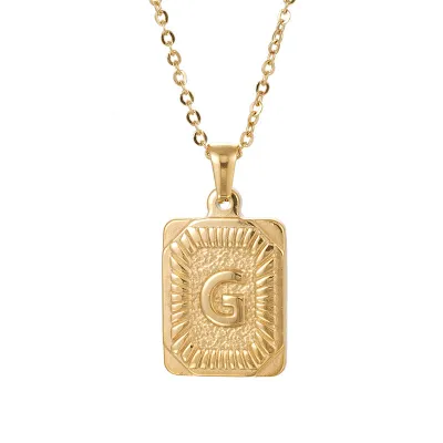 Men'S Fashion Stainless Steel Alphabet Pendant Necklace