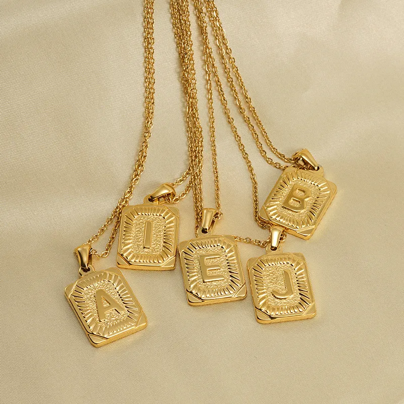 Men'S Fashion Stainless Steel Alphabet Pendant Necklace