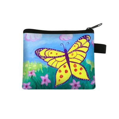 Children Cartoon Butterfly Print Coin Purse for Boys and Girls