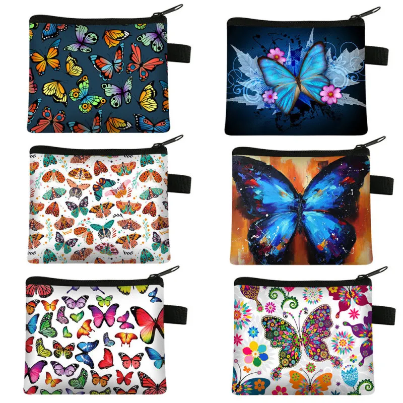 Children Cartoon Butterfly Print Coin Purse for Boys and Girls