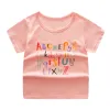 DX Short Sleeve T Pink English Letter