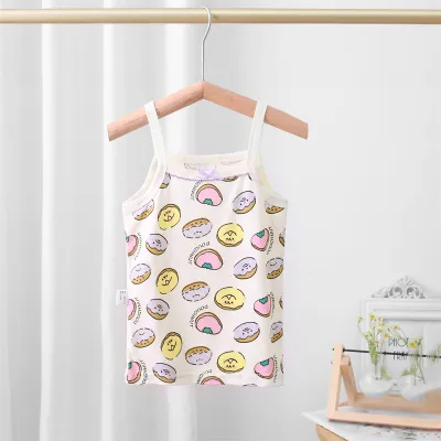 Children Kids Baby Fashion Unisex Casual Basics Sleeveless Cartoon Print Cotton Camisole Top