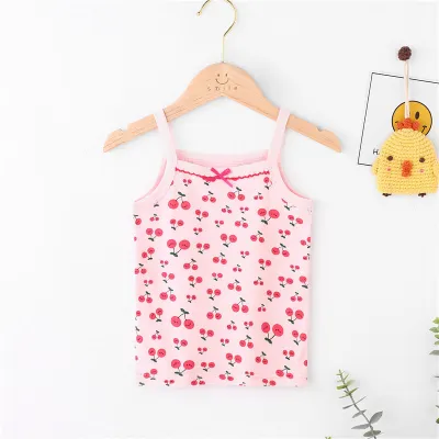 Children Kids Baby Fashion Unisex Casual Basics Sleeveless Cartoon Print Cotton Camisole Top