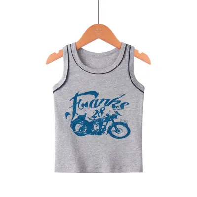 Children Kids Baby Fashion Unisex Casual Basics Sleeveless Cartoon Print Cotton Camisole Top